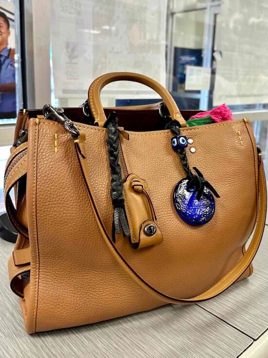 Coach Handbags - COACH Rogue 30/31 1941 Light Saddle Tan PebbledLeather Satchel Oxblood 3Way bag